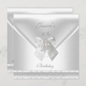 White Invitation White 30th Birthday party Kaart (Voorkant / Achterkant)