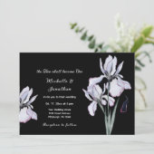 White Iris Floral op Black Christelijk Wedding Kaart (Staand voorkant)