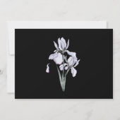 White Iris Floral op Black Christelijk Wedding Kaart (Achterkant)