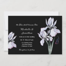White Iris Floral op Black Christelijk Wedding