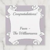 White Iris Flower Bedankjes Labels (Achterkant)