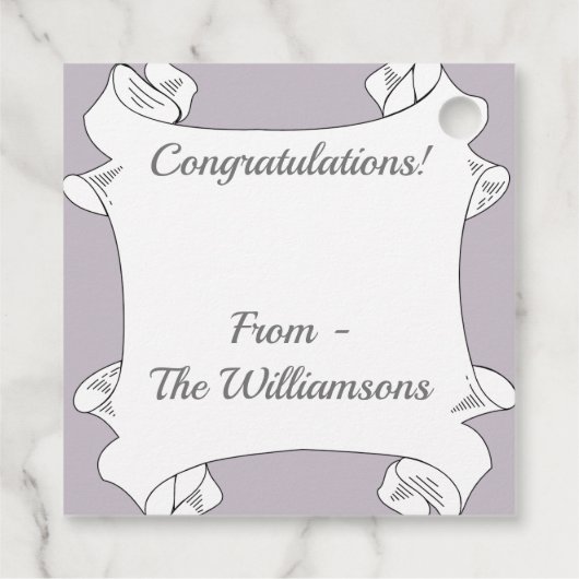 White Iris Flower Bedankjes Labels (Achterkant)