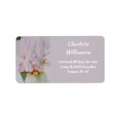 White Iris Flower in Waterverf Etiket (Voorkant)