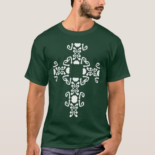 White Irish Celtic Cross St. Patricks Day Shirt (Voorkant)