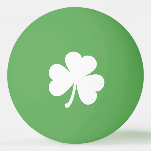 White Irish Shamrock | Groen Pingpongbal (Voorkant)