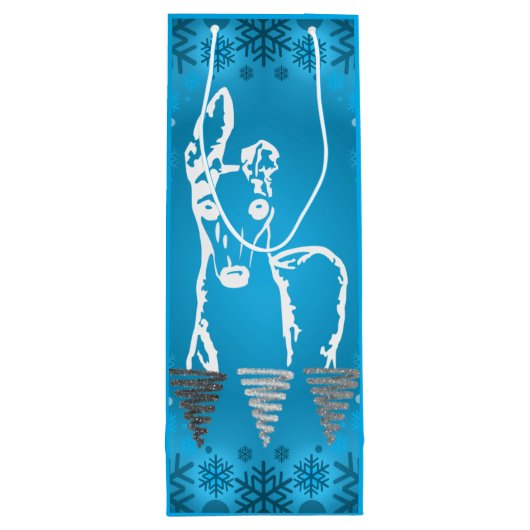 White Italian Greyhound Wijn Cadeautas (Achterkant)