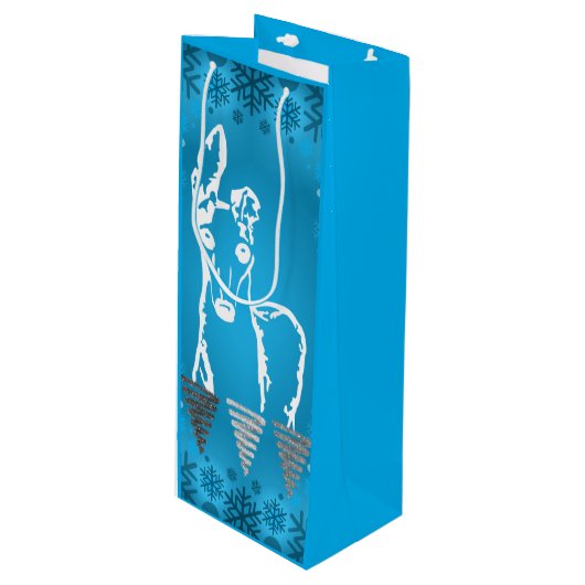 White Italian Greyhound Wijn Cadeautas (Voorkant Gekanteld)