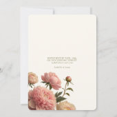 White & Ivory | Blush Rose Wedding Invitation Kaart (Achterkant)