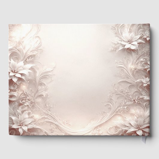 White Ivory Floral Guest Book Gastenboek (Achterkant)