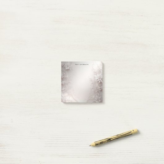 White Ivory Floral Post merkt op Post-it® Notes (Op bureau)