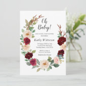 White Ivory Gender Neutral Baby shower Invitation Kaart (Staand voorkant)