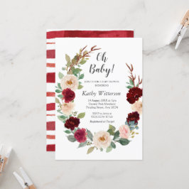 White Ivory Gender Neutral Baby shower Invitation Kaart