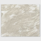 White Ivory Gold Marble Molten Pastel Metal Titani Cadeaupapier (Vlak)