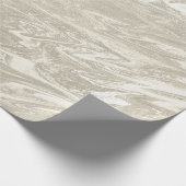 White Ivory Gold Marble Molten Pastel Metal Titani Cadeaupapier (Hoek)