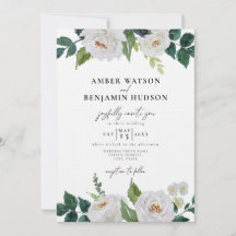 White Ivory Green Leaves Floral Foliage Wedding