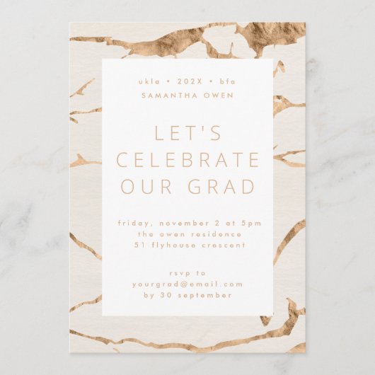 White Ivory Oasis Gold Afstuderen Foto: Kaart (Voorkant)