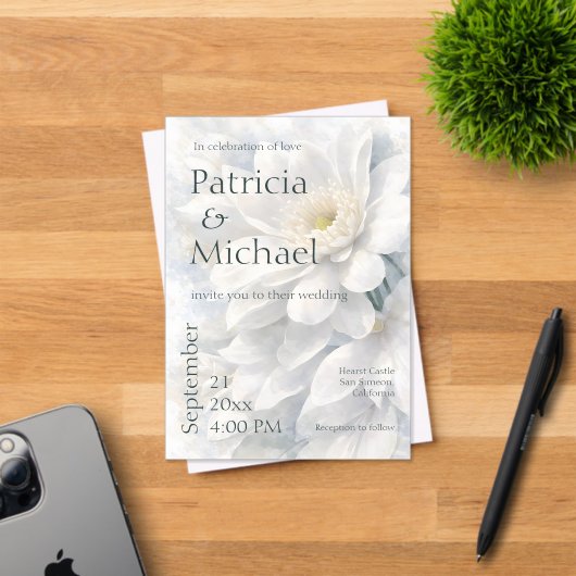 White Ivory Quiet Luxury Romantic Elegant Wedding  Acryl Uitnodigingen (Insitu (Uitnodiging))