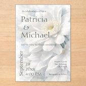 White Ivory Quiet Luxury Romantic Elegant Wedding  Acryl Uitnodigingen (Voorkant)