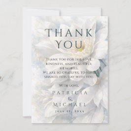 White Ivory Quiet Luxury Romantic Elegant Wedding  Bedankkaart