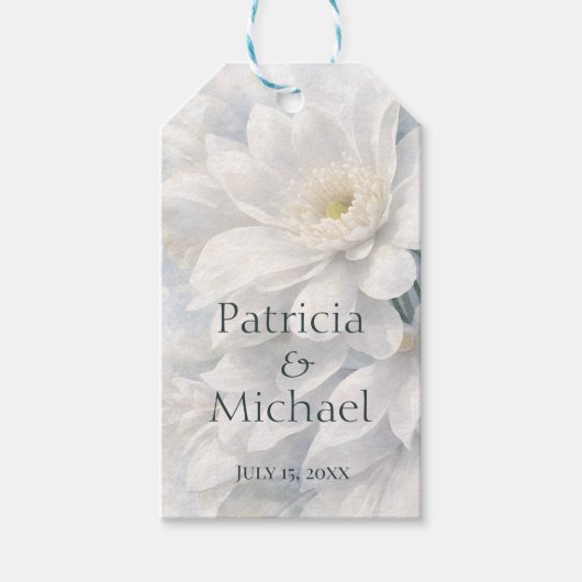 White Ivory Quiet Luxury Romantic Elegant Wedding Cadeaulabel (Voorkant)