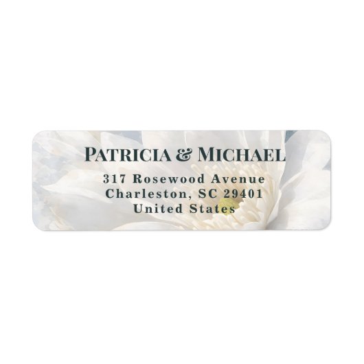 White Ivory Quiet Luxury Romantic Elegant Wedding  Etiket (Voorkant)