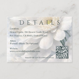 White Ivory Quiet Luxury Romantic Elegant Wedding  Informatiekaartje