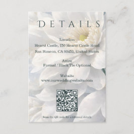 White Ivory Quiet Luxury Romantic Elegant Wedding  Informatiekaartje