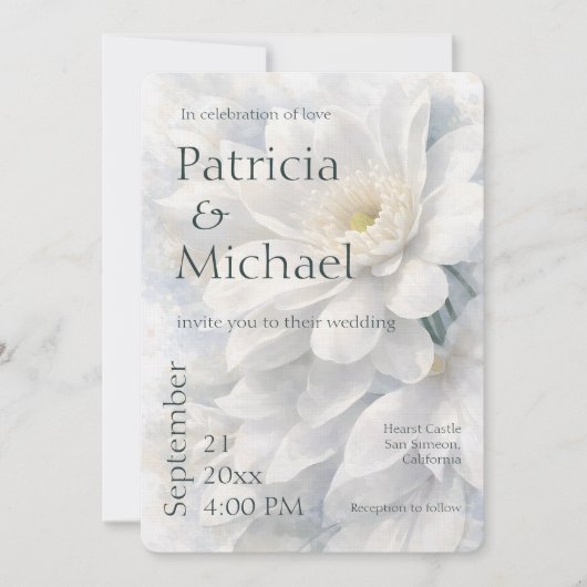 White Ivory Quiet Luxury Romantic Elegant Wedding  Kaart (Voorkant)