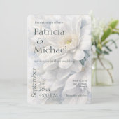 White Ivory Quiet Luxury Romantic Elegant Wedding  Kaart (Staand voorkant)