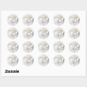 White Ivory Quiet Luxury Romantic Elegant Wedding Ronde Sticker (Vel)