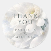 White Ivory Quiet Luxury Romantic Elegant Wedding  Ronde Sticker (Voorkant)