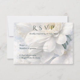 White Ivory Quiet Luxury Romantic Elegant Wedding  RSVP Kaartje