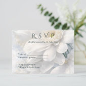 White Ivory Quiet Luxury Romantic Elegant Wedding  RSVP Kaartje (Staand voorkant)