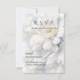 White Ivory Quiet Luxury Romantic Elegant Wedding  RSVP Kaartje