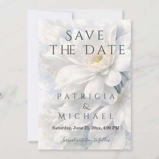 White Ivory Quiet Luxury Romantic Elegant Wedding  Save The Date (Voorkant)