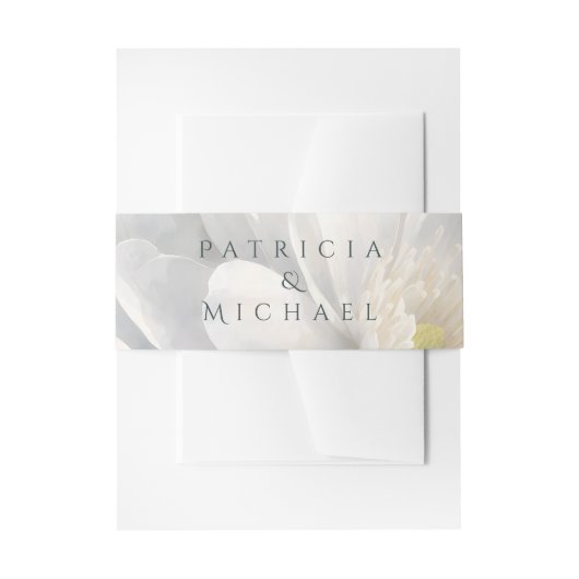 White Ivory Quiet Luxury Romantic Elegant Wedding  Uitnodigingen Wikkel (Voorkant Voorbeeld)