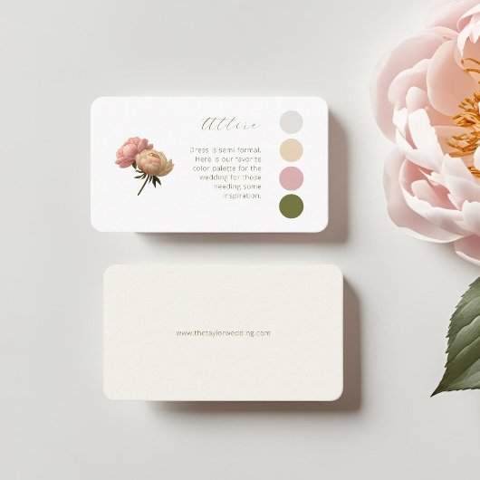 White & Ivory | Rose Wedding Attire Dress Code Informatiekaartje