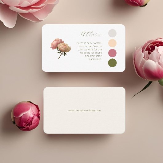 White & Ivory | Rose Wedding Attire Dress Code Informatiekaartje