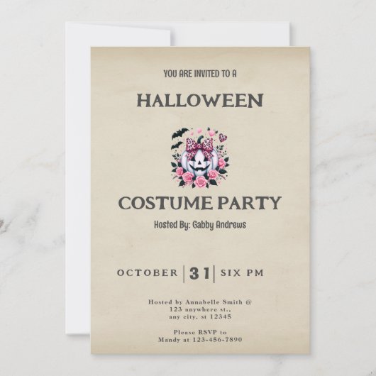 White Jack-O' Lantern Flowers  Halloween Kaart (Voorkant)