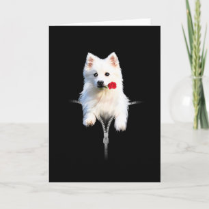 White Japan Spitz Dog Sweet Gift Kaart