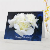 White Japanese Peonies Birthday Wenskaart Kaart (Gele Bloem)