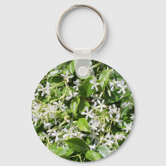 White Jasmine Flowers Sleutelhanger (Voorkant)