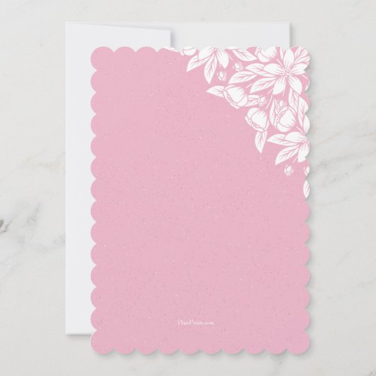 White Jasmine Invitation Kaart (Achterkant)