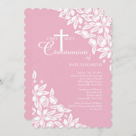 White Jasmine Invitation Kaart (Voorkant / Achterkant)