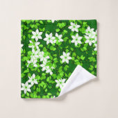 White Jasmine onder groene bladeren Bad Handdoek (Wasdoekje)