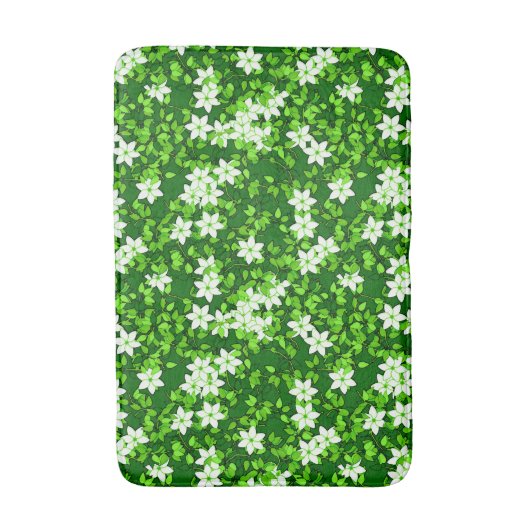 White Jasmine onder groene bladeren Badmat (Voorkant Verticaal)