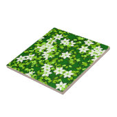 White Jasmine onder groene bladeren Tegeltje (Zijkant)