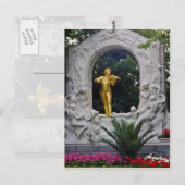 White Johann Strauss Monument, Wenen, Oostenrijk f Briefkaart (Voorkant / Achterkant)
