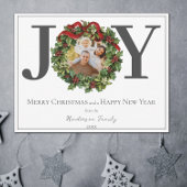 White Joy Christmas Krans Foto Feestdagenkaart
