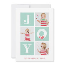 White Joy Kerstmis met multifotoreportkaart